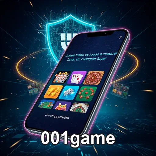 Tela do aplicativo 001game apresentando jogos e novidades no site 001game, para gamers e entusiastas.